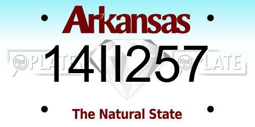 14II257 Arkansas License Plate