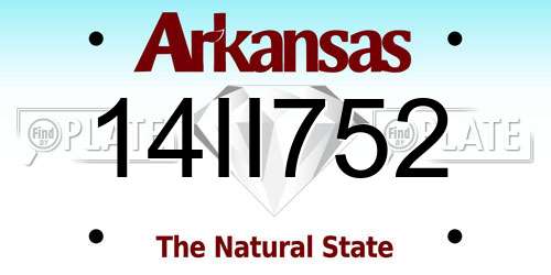 14II752 Arkansas License Plate