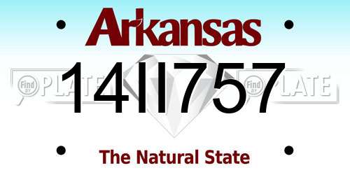 14II757 Arkansas License Plate