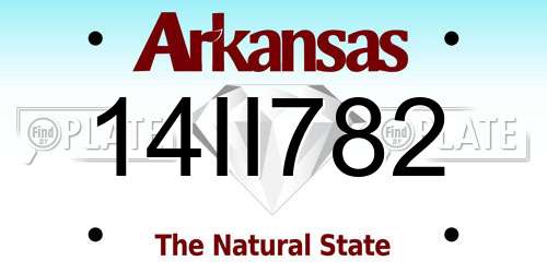 14II782 Arkansas License Plate