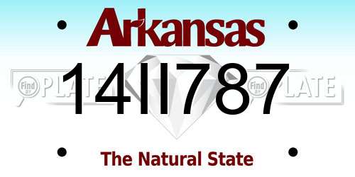 14II787 Arkansas License Plate