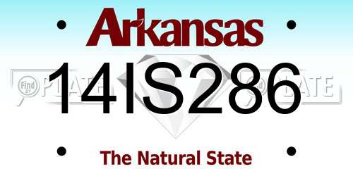 14IS286 Arkansas License Plate