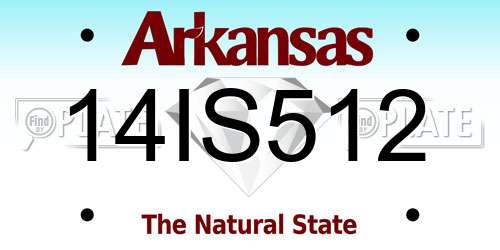 14IS512 Arkansas License Plate