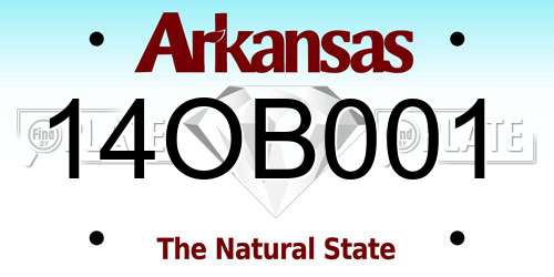 14OB001 Arkansas License Plate