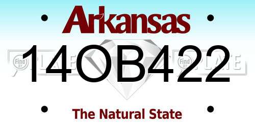 14OB422 Arkansas License Plate
