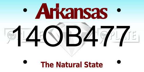 14OB477 Arkansas License Plate