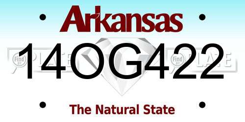 14OG422 Arkansas License Plate