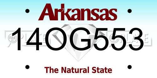 14OG553 Arkansas License Plate