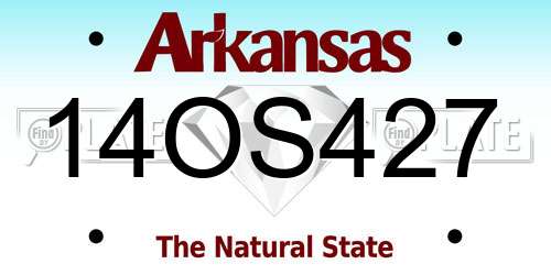 14OS427 Arkansas License Plate