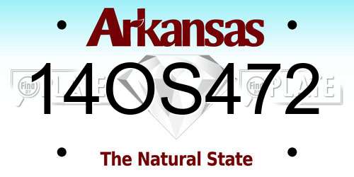 14OS472 Arkansas License Plate