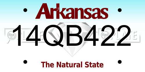 14QB422 Arkansas License Plate