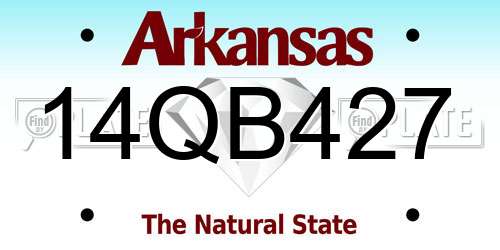 14QB427 Arkansas License Plate
