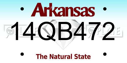 14QB472 Arkansas License Plate
