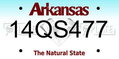 14QS477 Arkansas License Plate