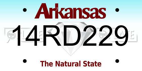 14RD229 Arkansas License Plate