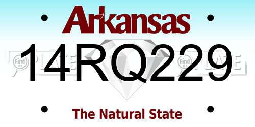 14RQ229 Arkansas License Plate