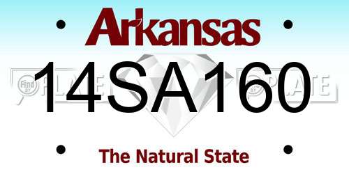 14SA160 Arkansas License Plate