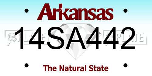 14SA442 Arkansas License Plate