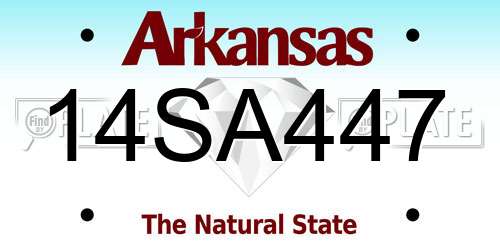 14SA447 Arkansas License Plate