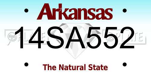 14SA552 Arkansas License Plate