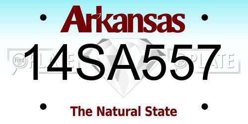 14SA557 Arkansas License Plate