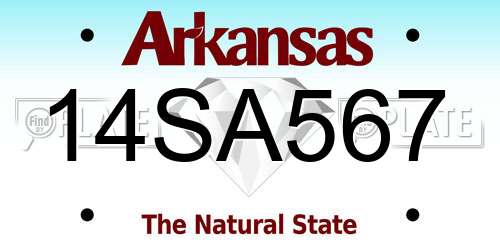 14SA567 Arkansas License Plate
