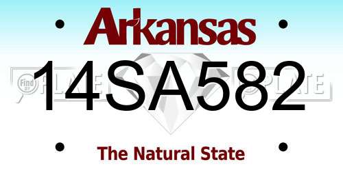 14SA582 Arkansas License Plate