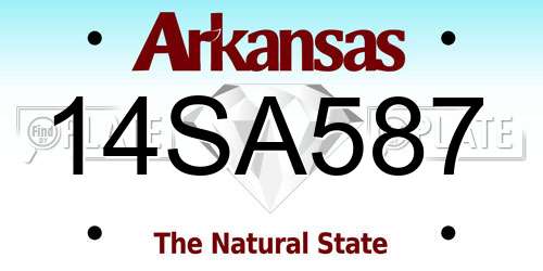 14SA587 Arkansas License Plate