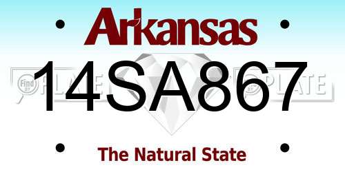14SA867 Arkansas License Plate