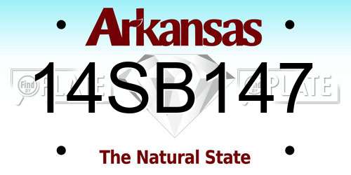 14SB147 Arkansas License Plate
