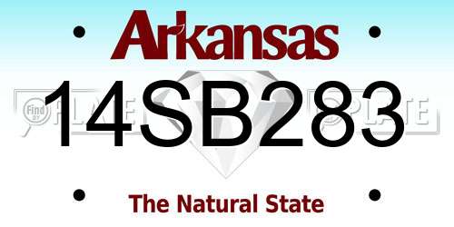 14SB283 Arkansas License Plate