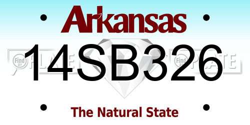 14SB326 Arkansas License Plate