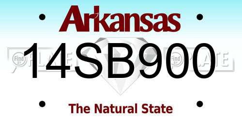 14SB900 Arkansas License Plate
