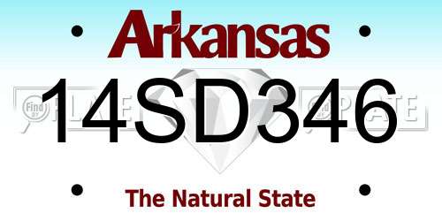 14SD346 Arkansas License Plate