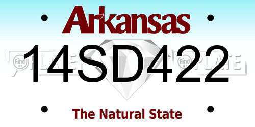 14SD422 Arkansas License Plate