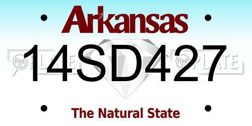 14SD427 Arkansas License Plate