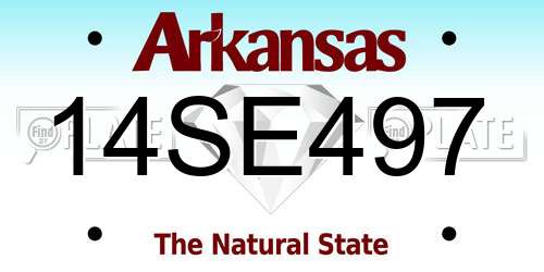 14SE497 Arkansas License Plate
