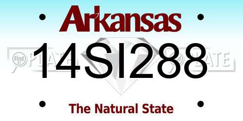 14SI288 Arkansas License Plate