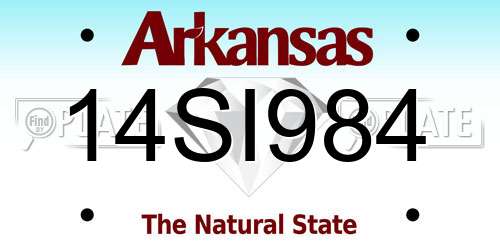 14SI984 Arkansas License Plate
