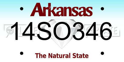 14SO346 Arkansas License Plate