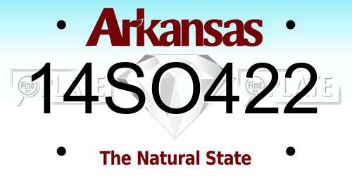 14SO422 Arkansas License Plate