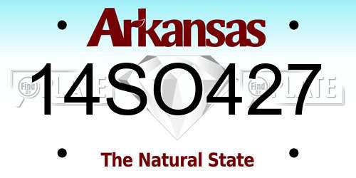 14SO427 Arkansas License Plate