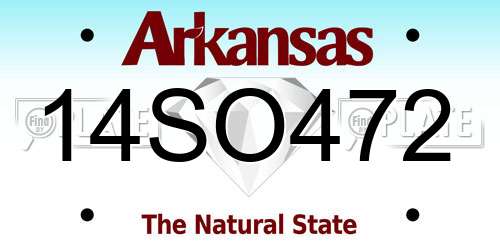 14SO472 Arkansas License Plate