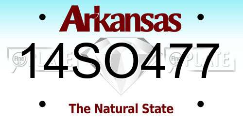 14SO477 Arkansas License Plate