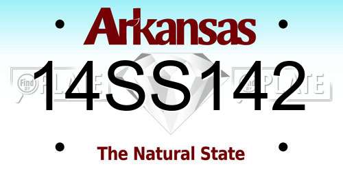 14SS142 Arkansas License Plate