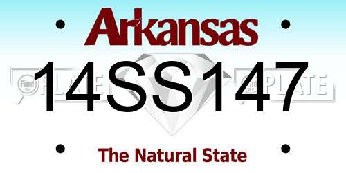 14SS147 Arkansas License Plate