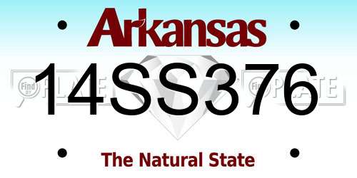 14SS376 Arkansas License Plate