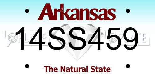 14SS459 Arkansas License Plate