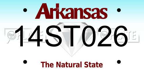 14ST026 Arkansas License Plate