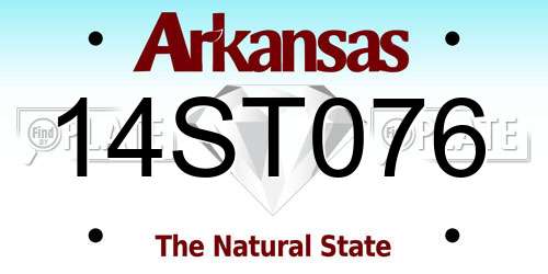 14ST076 Arkansas License Plate